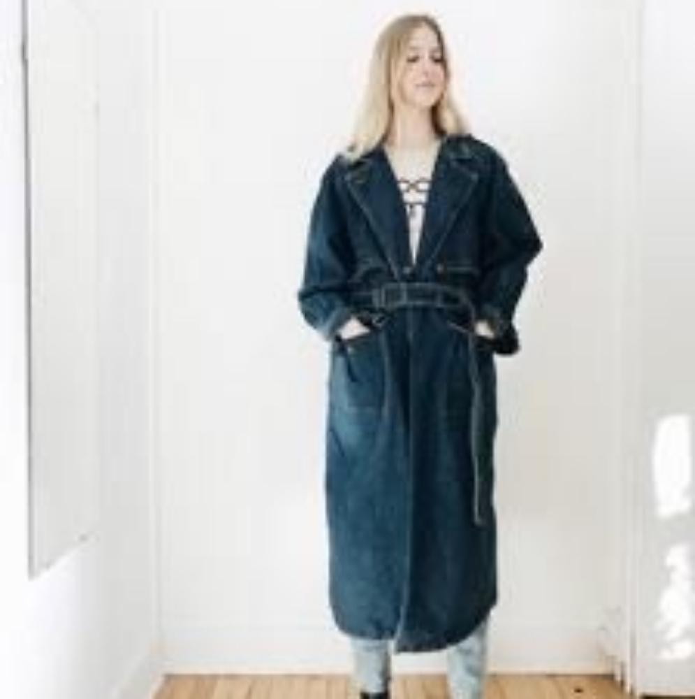 SOLD! Vintage Denim Duster  Coat / Together SZ 8